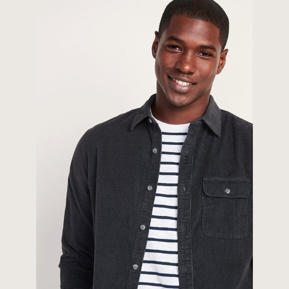 Old Navy Regular-Fit Corduroy Shirt Matcha Green XL - Picture 2 of 7